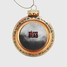 Стеклянный ёлочный шар с принтом The Walking Dead в Ухте, Стекло | Диаметр: 80 мм | the walking dead | америка | апокалипсис | глен | дерил | зомби | карл | кровь | рик | сша | ходячие мертвецы