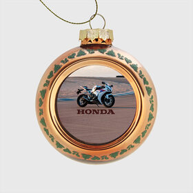 Стеклянный ёлочный шар с принтом Honda 1 в Ухте, Стекло | Диаметр: 80 мм | honda | moto | мото | мотоцикл | мотоциклы | хонда