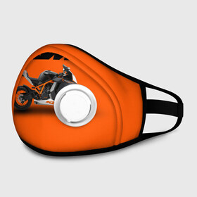 Маска из неопрена с принтом KTM 1 в Ухте, неопрен 100% | Форма огибающая нос. Резинки для ушей с дополнительной резинкой на затылке. Клапан для выдоха для активного дыхания при занятиях спортом. Эластичный материал маски и окантовки для лучшего растяжения и прилегания маски.  | ktm | moto | катээм | ктм | мото | мотоцикл | мотоциклы