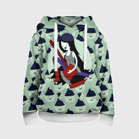 Детская толстовка 3D с принтом Marceline в Ухте, 100% полиэстер | двухслойный капюшон со шнурком для регулировки, мягкие манжеты на рукавах и по низу толстовки, спереди карман-кенгуру с мягким внутренним слоем | Тематика изображения на принте: adventure time | finn | jake | marceline | вампир | время приключений | джейк | марселин | финн