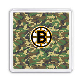 Магнит 55*55 с принтом Bruins Camouflage в Ухте, Пластик | Размер: 65*65 мм; Размер печати: 55*55 мм | boston bruins | camouflage | hockey | nhl | нхл | хоккей