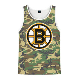 Мужская майка 3D с принтом Bruins Camouflage в Ухте, 100% полиэстер | круглая горловина, приталенный силуэт, длина до линии бедра. Пройма и горловина окантованы тонкой бейкой | boston bruins | camouflage | hockey | nhl | нхл | хоккей