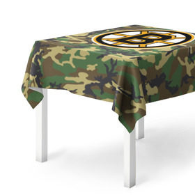 Скатерть 3D с принтом Bruins Camouflage в Ухте, 100% полиэстер (ткань не мнется и не растягивается) | Размер: 150*150 см | boston bruins | camouflage | hockey | nhl | нхл | хоккей