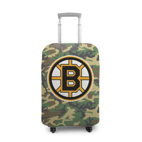 Чехол для чемодана 3D с принтом Bruins Camouflage в Ухте, 86% полиэфир, 14% спандекс | двустороннее нанесение принта, прорези для ручек и колес | boston bruins | camouflage | hockey | nhl | нхл | хоккей