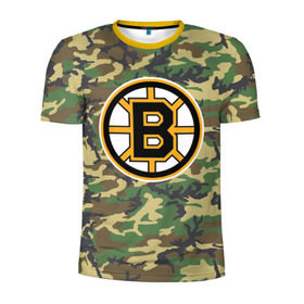 Мужская футболка 3D спортивная с принтом Bruins Camouflage в Ухте, 100% полиэстер с улучшенными характеристиками | приталенный силуэт, круглая горловина, широкие плечи, сужается к линии бедра | boston bruins | camouflage | hockey | nhl | нхл | хоккей