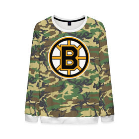 Мужской свитшот 3D с принтом Bruins Camouflage в Ухте, 100% полиэстер с мягким внутренним слоем | круглый вырез горловины, мягкая резинка на манжетах и поясе, свободная посадка по фигуре | boston bruins | camouflage | hockey | nhl | нхл | хоккей