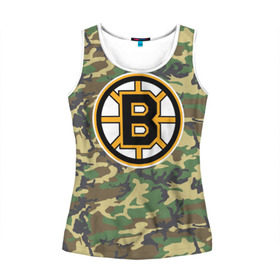 Женская майка 3D с принтом Bruins Camouflage в Ухте, 100% полиэстер | круглая горловина, прямой силуэт, длина до линии бедра | boston bruins | camouflage | hockey | nhl | нхл | хоккей