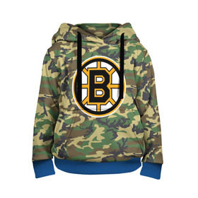 Детская толстовка 3D с принтом Bruins Camouflage в Ухте, 100% полиэстер | двухслойный капюшон со шнурком для регулировки, мягкие манжеты на рукавах и по низу толстовки, спереди карман-кенгуру с мягким внутренним слоем | boston bruins | camouflage | hockey | nhl | нхл | хоккей