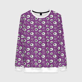 Женский свитшот 3D Узор из черепушек: в Ухте, 100% полиэстер с мягким внутренним слоем | круглый вырез горловины, мягкая резинка на манжетах и поясе, свободная посадка по фигуре | halloween | кости | мертвец | скилет | ужасы | хэллоуин | череп