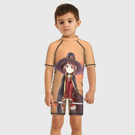 Детский купальный костюм 3D Мегумин Такахаси: в Ухте, Полиэстер 85%, Спандекс 15% | застежка на молнии на спине | аниме | день | замечательный