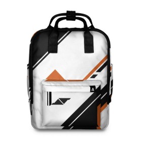 Женский рюкзак 3D с принтом cs:go - Asiimov P250 Style в Ухте, 100% полиэстер | лямки с регулируемой длиной, сверху ручки, чтобы рюкзак нести как сумку. Основное отделение закрывается на молнию, как и внешний карман. Внутри два дополнительных кармана, один из которых закрывается на молнию. По бокам два дополнительных кармашка, куда поместится маленькая бутылочка
 | asiimov | cs | csgo | p250 | азимов | го | кс