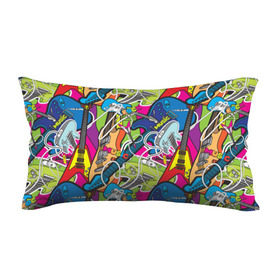 Подушка 3D антистресс с принтом POP ART в Ухте, наволочка — 100% полиэстер, наполнитель — вспененный полистирол | состоит из подушки и наволочки на молнии | music | popart | rock | гитара | поп арт