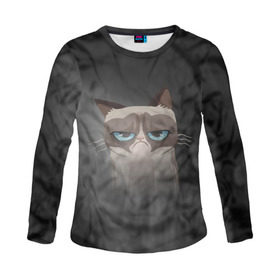 Женский лонгслив 3D Grumpy Cat: в Ухте, 100% полиэстер | длинные рукава, круглый вырез горловины, полуприлегающий силуэт | кот | мем | угрюмый