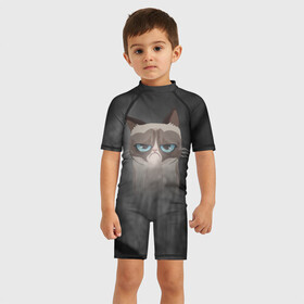 Детский купальный костюм 3D Grumpy Cat: в Ухте, Полиэстер 85%, Спандекс 15% | застежка на молнии на спине | кот | мем | угрюмый