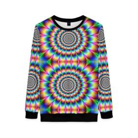 Женский свитшот 3D с принтом Grazy fractal в Ухте, 100% полиэстер с мягким внутренним слоем | круглый вырез горловины, мягкая резинка на манжетах и поясе, свободная посадка по фигуре | fraktal | luxury | premium | vip | премиум | фрактал | эксклюзив