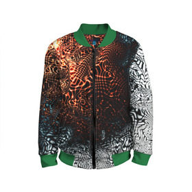 Детский бомбер 3D с принтом technology в Ухте, 100% полиэстер | застегивается на молнию, по бокам два кармана без застежек, мягкие манжеты, по низу бомбера и на воротнике — эластичная резинка | разводы | рябь