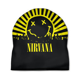 Шапка 3D с принтом Nirvana в Ухте, 100% полиэстер | универсальный размер, печать по всей поверхности изделия | Тематика изображения на принте: cobain | kurt | кобейн | курт | нирвана