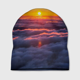 Шапка 3D Закат: в Ухте, 100% полиэстер | универсальный размер, печать по всей поверхности изделия | небо | облака | пейзаж | солнце