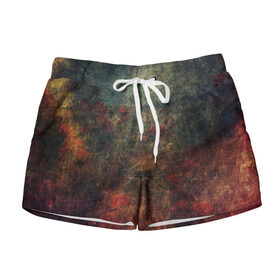 Женские шорты 3D с принтом Металлические краски в Ухте, 100% полиэстер | прямой крой, два кармана без застежек по бокам. Мягкая трикотажная резинка на поясе, внутри которой широкие завязки. Длина до середины бедра | краски | милитари | стиль