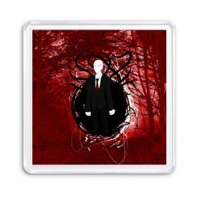 Магнит 55*55 с принтом Slender в Ухте, Пластик | Размер: 65*65 мм; Размер печати: 55*55 мм | slender | slenderman | слендер