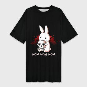 Платье-футболка 3D Череп: в Ухте,  |  | скелет. скилет | ужас | хеллоуин | череп. кости | черепушка | черно белый