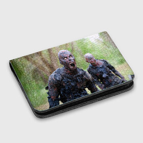 Картхолдер с принтом с принтом Zombie в Ухте, натуральная матовая кожа | размер 7,3 х 10 см; кардхолдер имеет 4 кармана для карт; | walking dead | zombie | зомби | ходячие мертвецы