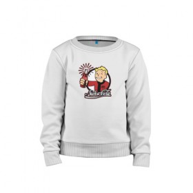 Детский свитшот хлопок с принтом NukaCola в Ухте, 100% хлопок | круглый вырез горловины, эластичные манжеты, пояс и воротник | Тематика изображения на принте: 