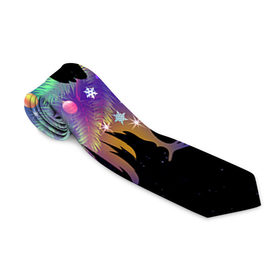 Галстук 3D с принтом Новогодний петушок в Ухте, 100% полиэстер | Длина 148 см; Плотность 150-180 г/м2 | 2017 | new year | новогодний | огненный | петух | петушок | с новым годом