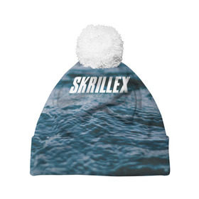 Шапка 3D c помпоном с принтом Skrillex в Ухте, 100% полиэстер | универсальный размер, печать по всей поверхности изделия | rok | музыка | рок | скриллекс