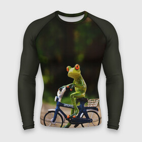 Мужской рашгард 3D с принтом Лягушка в Ухте,  |  | велосипед | жаба | животные | лягушка | мини | фигурка