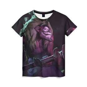 Женская футболка 3D с принтом Dazzle в Ухте, 100% полиэфир ( синтетическое хлопкоподобное полотно) | прямой крой, круглый вырез горловины, длина до линии бедер | dazzle | dota | dota 2 | purple | дазл | дота