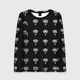 Женский лонгслив 3D с принтом Flowey emoji в Ухте, 100% полиэстер | длинные рукава, круглый вырез горловины, полуприлегающий силуэт | undertale