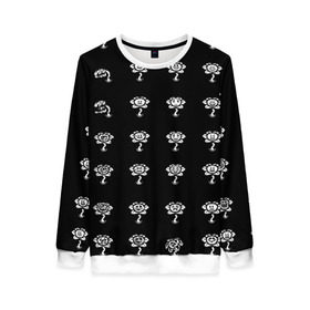 Женский свитшот 3D с принтом Flowey emoji в Ухте, 100% полиэстер с мягким внутренним слоем | круглый вырез горловины, мягкая резинка на манжетах и поясе, свободная посадка по фигуре | undertale