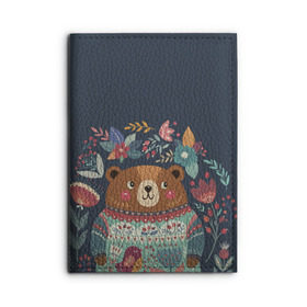 Обложка для автодокументов Медведь: в Ухте, натуральная кожа |  размер 19,9*13 см; внутри 4 больших “конверта” для документов и один маленький отдел — туда идеально встанут права |