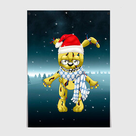 Постер с принтом Five Nights At Freddys в Ухте, 100% бумага
 | бумага, плотность 150 мг. Матовая, но за счет высокого коэффициента гладкости имеет небольшой блеск и дает на свету блики, но в отличии от глянцевой бумаги не покрыта лаком | fnaf | freddy | бонни | медведь | мишка | фнаф | фокси | фредди