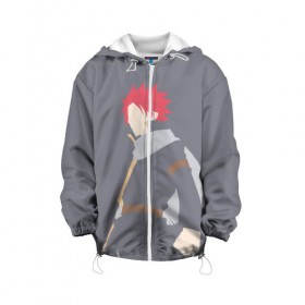 Детская куртка 3D с принтом Нацу и Хвост Фей в Ухте, 100% полиэстер | застежка — молния, подол и капюшон оформлены резинкой с фиксаторами, по бокам — два кармана без застежек, один потайной карман на груди, плотность верхнего слоя — 90 г/м2; плотность флисового подклада — 260 г/м2 | Тематика изображения на принте: 