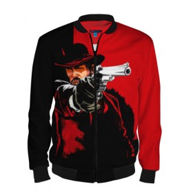 Мужской бомбер 3D с принтом Стрелок в Ухте, 100% полиэстер | застегивается на молнию, по бокам два кармана без застежек, по низу бомбера и на воротнике - эластичная резинка | выстрел | ковбой | оружие | пистолет | револьвер | силовые структуры | стрелять