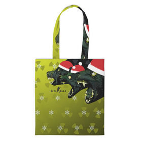 Сумка 3D повседневная с принтом Новогодний c:go цербер в Ухте, 100% полиэстер | Плотность: 200 г/м2; Размер: 34×35 см; Высота лямок: 30 см | 
