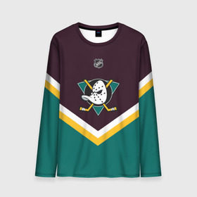 Мужской лонгслив 3D с принтом Anaheim Ducks в Ухте, 100% полиэстер | длинные рукава, круглый вырез горловины, полуприлегающий силуэт | america | canada | hockey | nhl | usa | америка | канада | лед | нхл | сша | хоккей