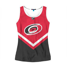 Женская майка 3D с принтом Carolina Hurricanes в Ухте, 100% полиэстер | круглая горловина, прямой силуэт, длина до линии бедра | america | canada | hockey | nhl | usa | америка | канада | каролина | лед | нхл | сша | харрикейнз | хоккей