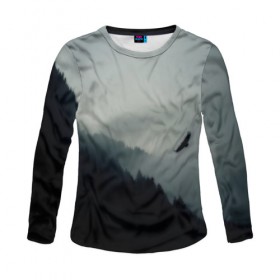 Женский лонгслив 3D с принтом Орёл в Ухте, 100% полиэстер | длинные рукава, круглый вырез горловины, полуприлегающий силуэт | горы | пейзаж | сумерки