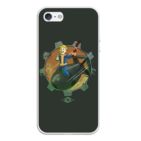 Чехол для iPhone 5/5S матовый Flying Vault Boy: в Ухте, Силикон | Область печати: задняя сторона чехла, без боковых панелей | atom | bomb | boy | fallout | radioactive | vault | wasteland | атом | бой | бомба | волт | мальчик | радиация | фоллаут | ядерная