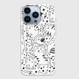 Чехол для iPhone 13 Pro с принтом Котейки в Ухте,  |  | cat | кот | котенок | котик | кошка | принт | рисунок