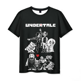 Мужская футболка 3D с принтом Undertale в Ухте, 100% полиэфир | прямой крой, круглый вырез горловины, длина до линии бедер | flowey | papyrus | sans | torial