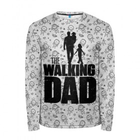 Мужской лонгслив 3D с принтом Walking Dad в Ухте, 100% полиэстер | длинные рукава, круглый вырез горловины, полуприлегающий силуэт | carl | dad | rick | walking dead | zombie | дети | дочь | зомби | отец | папа | сын | ходячие мертвецы