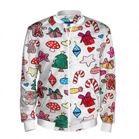 Мужской бомбер 3D с принтом Рождество в Ухте, 100% полиэстер | застегивается на молнию, по бокам два кармана без застежек, по низу бомбера и на воротнике - эластичная резинка | 