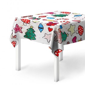 Скатерть 3D с принтом Рождество в Ухте, 100% полиэстер (ткань не мнется и не растягивается) | Размер: 150*150 см | 
