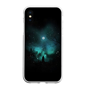 Чехол для iPhone XS Max матовый с принтом Взгляд на звезды в Ухте, Силикон | Область печати: задняя сторона чехла, без боковых панелей | cosmos | galaxy | hipster | moon | night | planet | space | star | universe | вселенная | галактика | звезды | космос | луна | ночь | планета | хипстер
