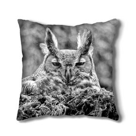 Подушка 3D Филин: в Ухте, наволочка – 100% полиэстер, наполнитель – холлофайбер (легкий наполнитель, не вызывает аллергию). | состоит из подушки и наволочки. Наволочка на молнии, легко снимается для стирки | bird | nest | night | nocturnal | owl | predator | гнездо | ночной | птица | сова | филин | хищник