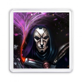 Магнит 55*55 с принтом Mask в Ухте, Пластик | Размер: 65*65 мм; Размер печати: 55*55 мм | Тематика изображения на принте: jhin | league of legends | lol | джин | лига легенд | лол